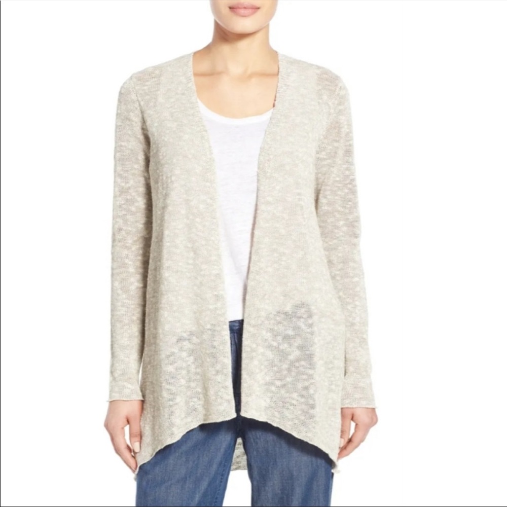 Eileen Fisher Cream Open Front Cardigan